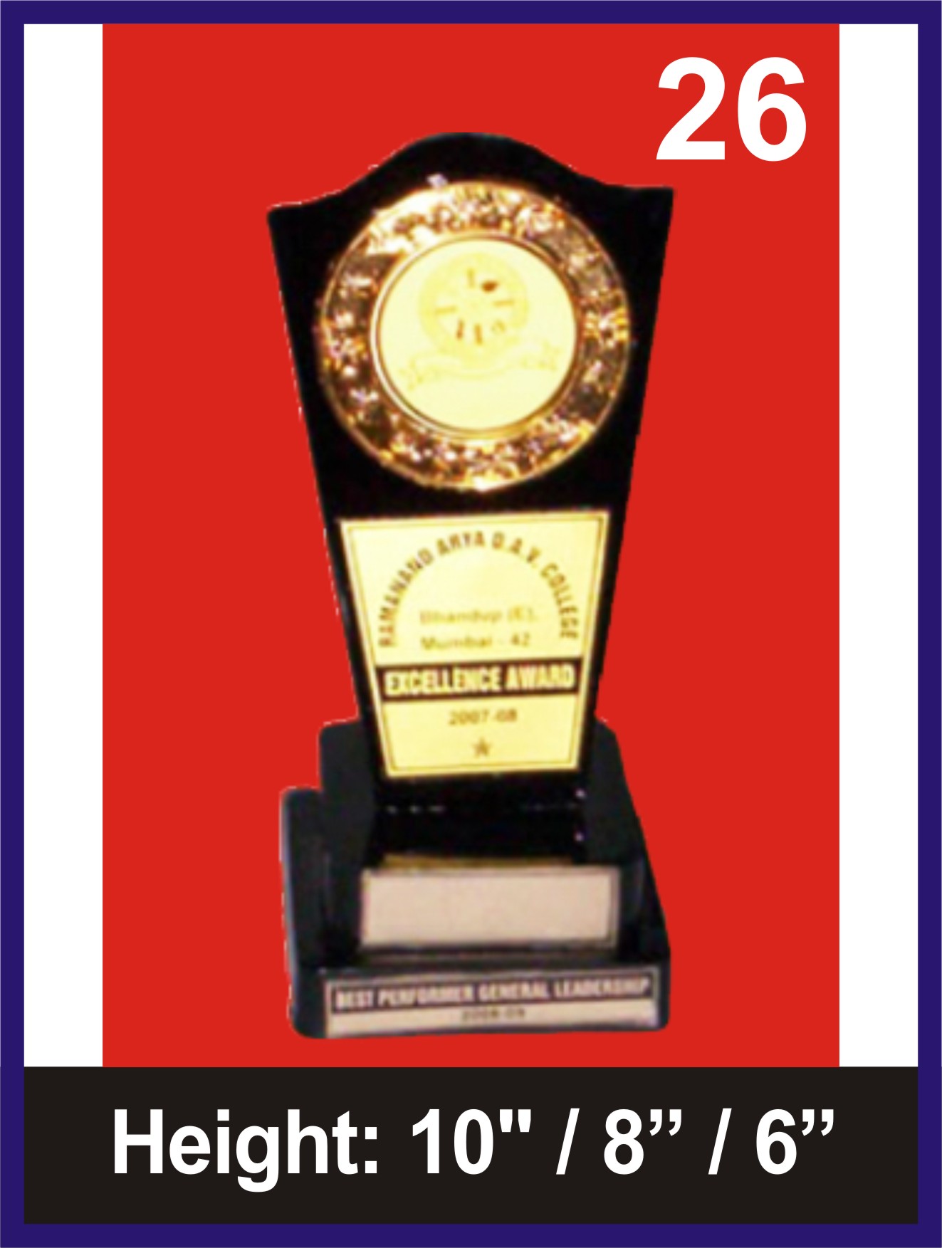 Manufacturers of ACRYLIC TROPHIES in Mumbai